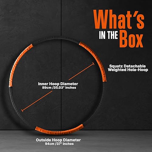 Miniatura 2 de SQUATZ Exercise Hula Hoop for Adults Weight Loss - Weighted Hula Hoop for Workout, Adjustable & Detachable Weighted Hula-Hoop