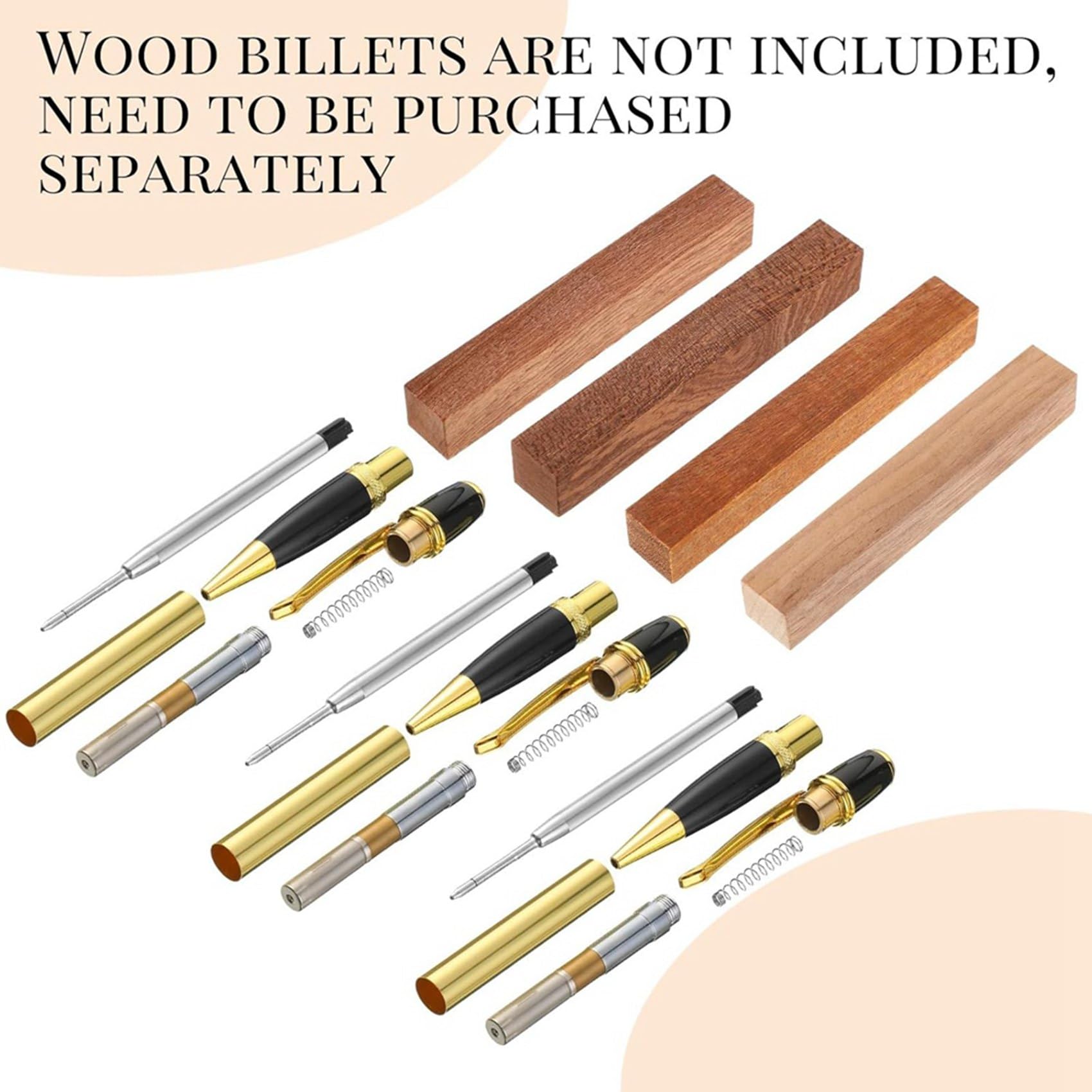 24er-Pack Stifte-Set Aus, Drehbares Kugelschreiber-Set mit -Drehteller Aus Kupfer, DIY-Unterrichtsbedarf C