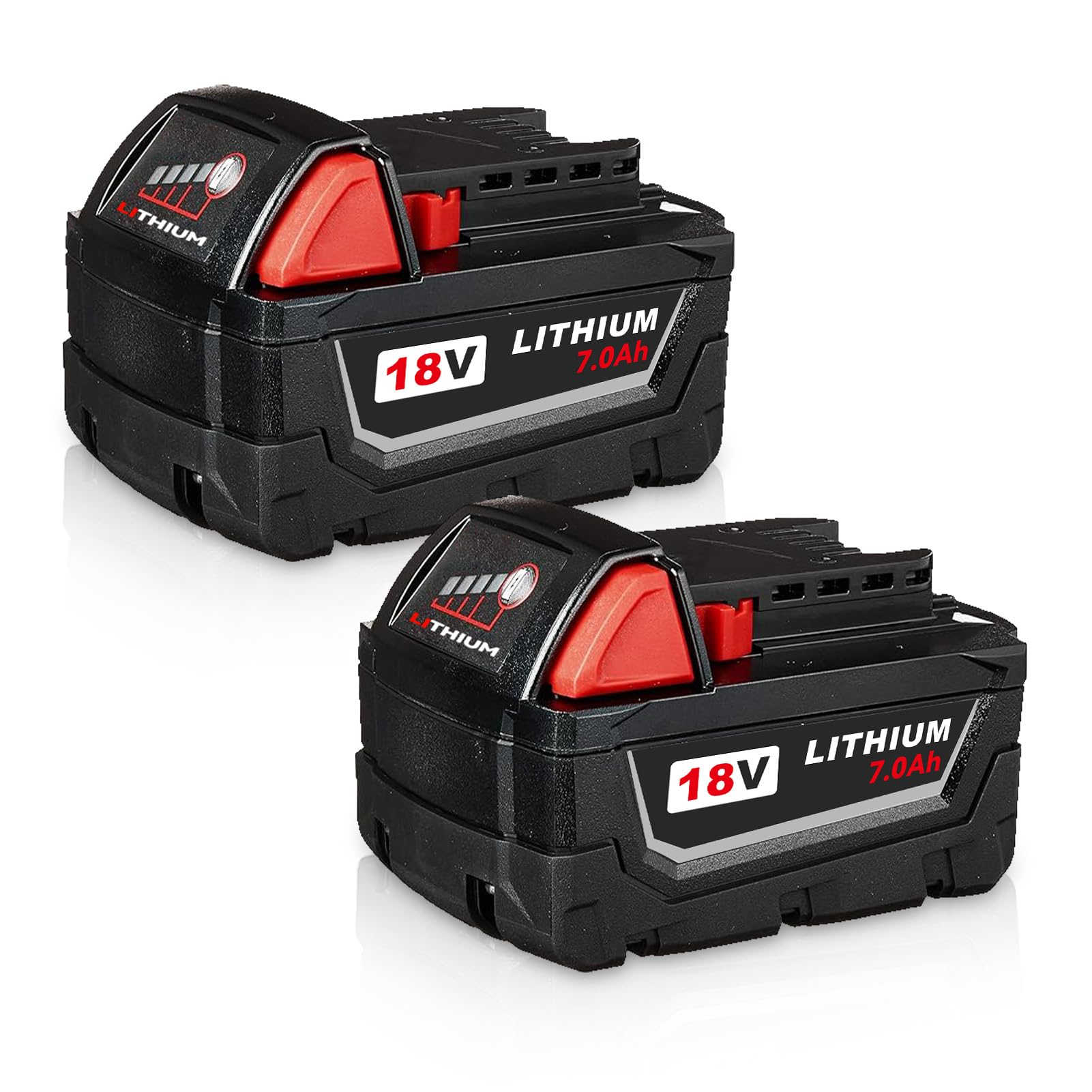 View 1 of ***ONLY 1*** XIENER US 7.0Ah 18V Replacement Battery 2-Pack for Milwaukee 18V