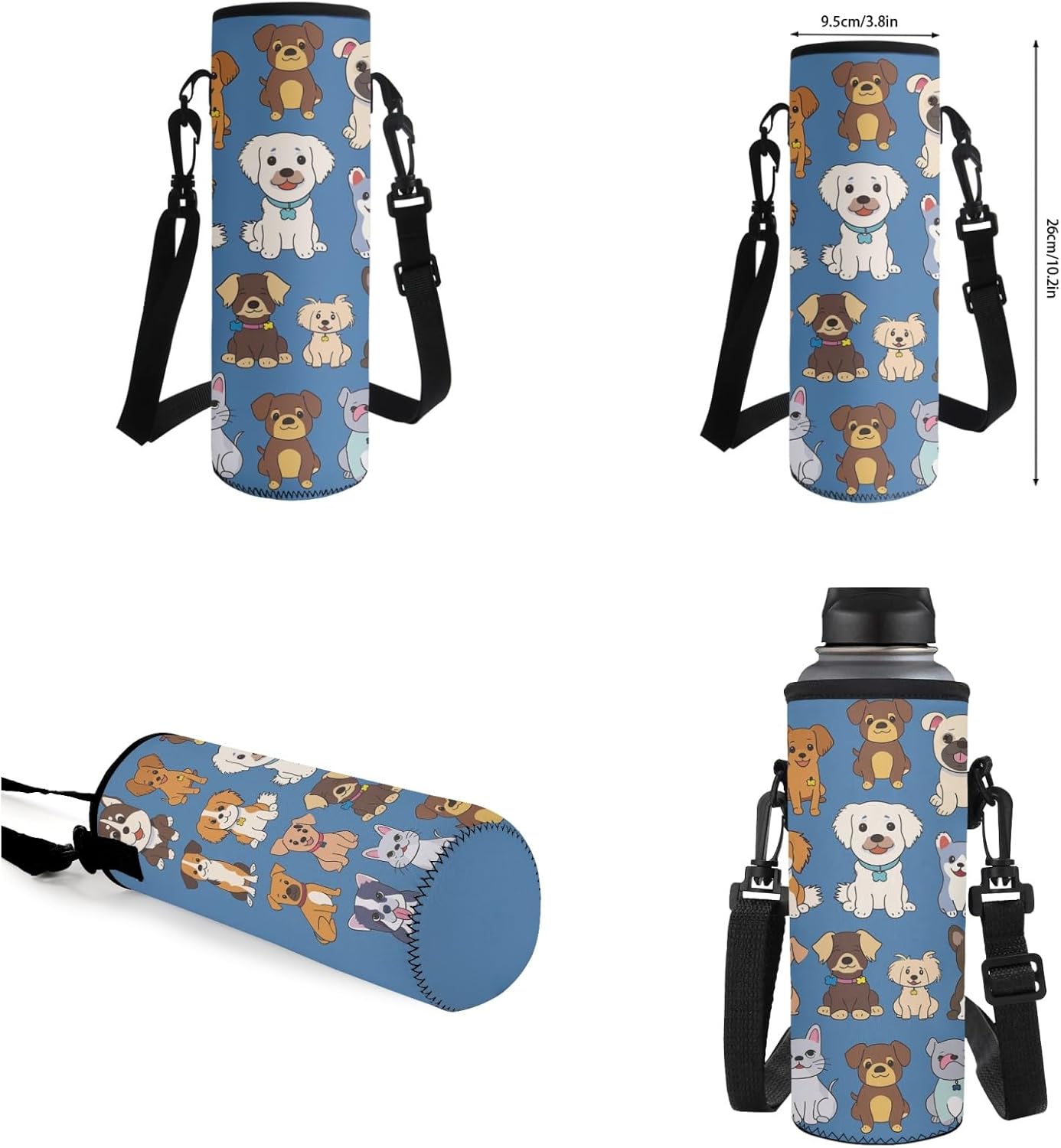 Puppy Dog Backpack for Boys 3rd Grade with Lunchbag School Backpacks Pencil Case Water Bottle Holder Elementary School Bookbag for Kids 8-9/10-12 Schoolbag Back Pack Knapsack Daycare Bags