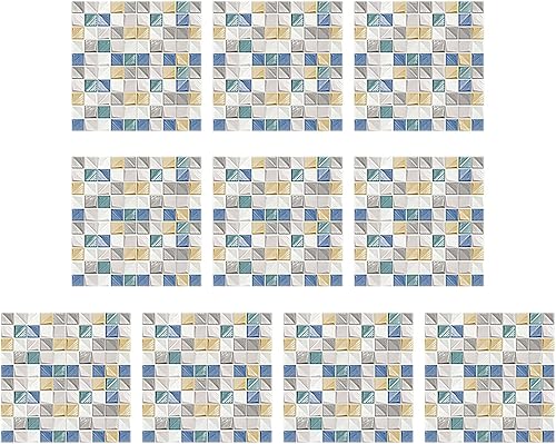 Stickon - Azulejos autoadhesivos para cocina, azulejos de pared de baño, azulejos 3D autoadhesivos para tocadores de baño, mesa de lavandería,