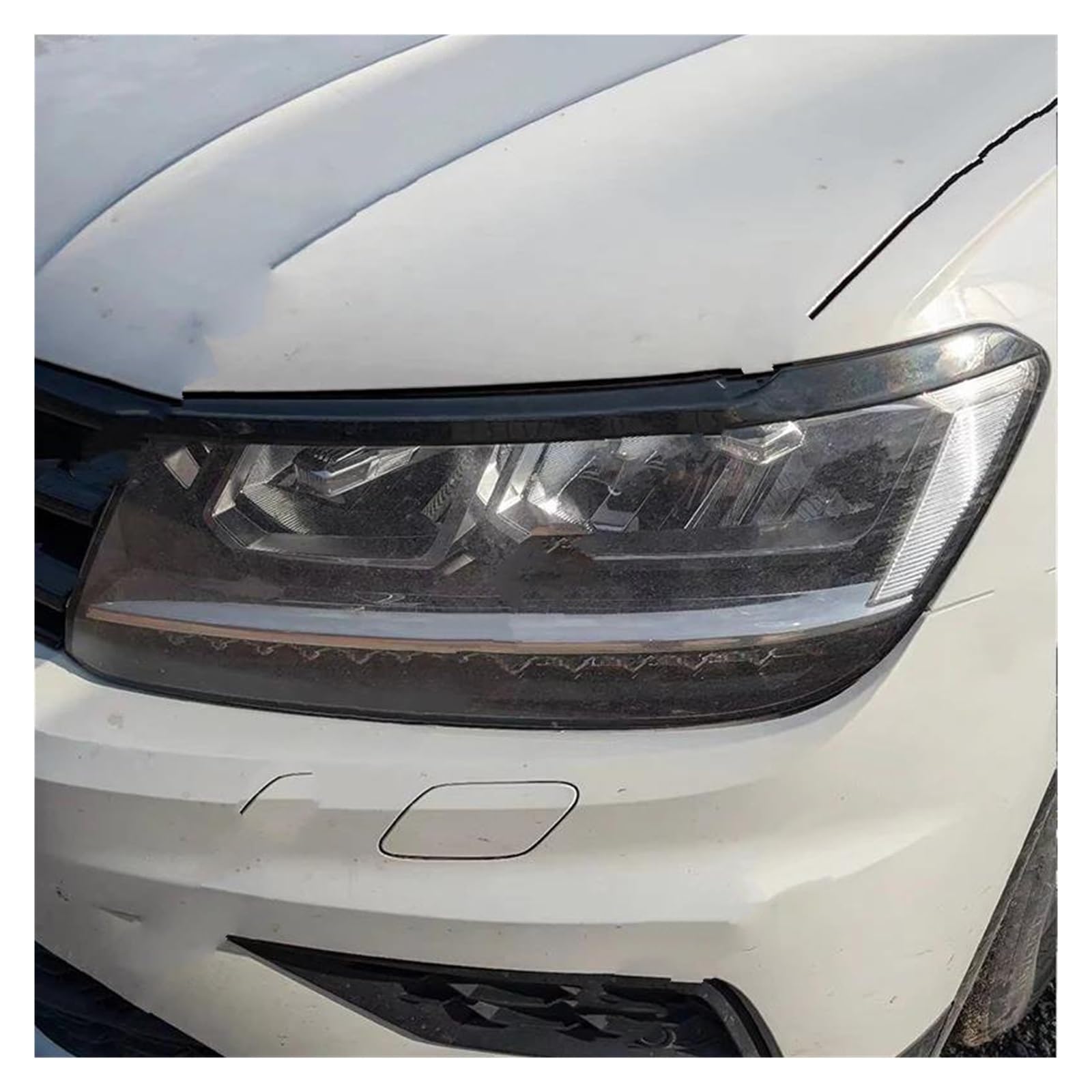 Spoiler Anteriore Per Vw Per Tiguan MK2 Versione Europea 2017-2021 Lampada Palpebre Copertura Styling Trim 2 Pezzi ABS Gloss Nero Faro Sopracciglia Paraurti Anteriore Lip Splitter