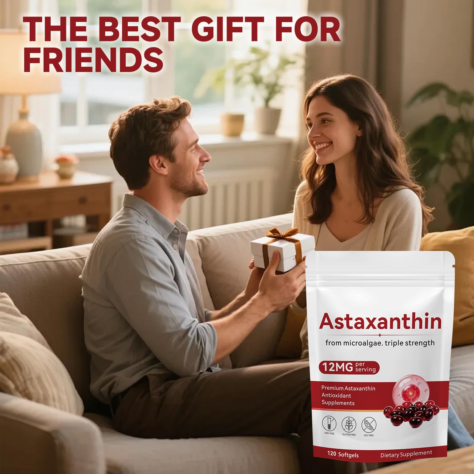 Premium Astaxanthin Supplement 12mg - Powerful Antioxidant Formula for Eye Skin Health Immune Function Internal Circulation Support - 120 Softgels — Amazon image 7