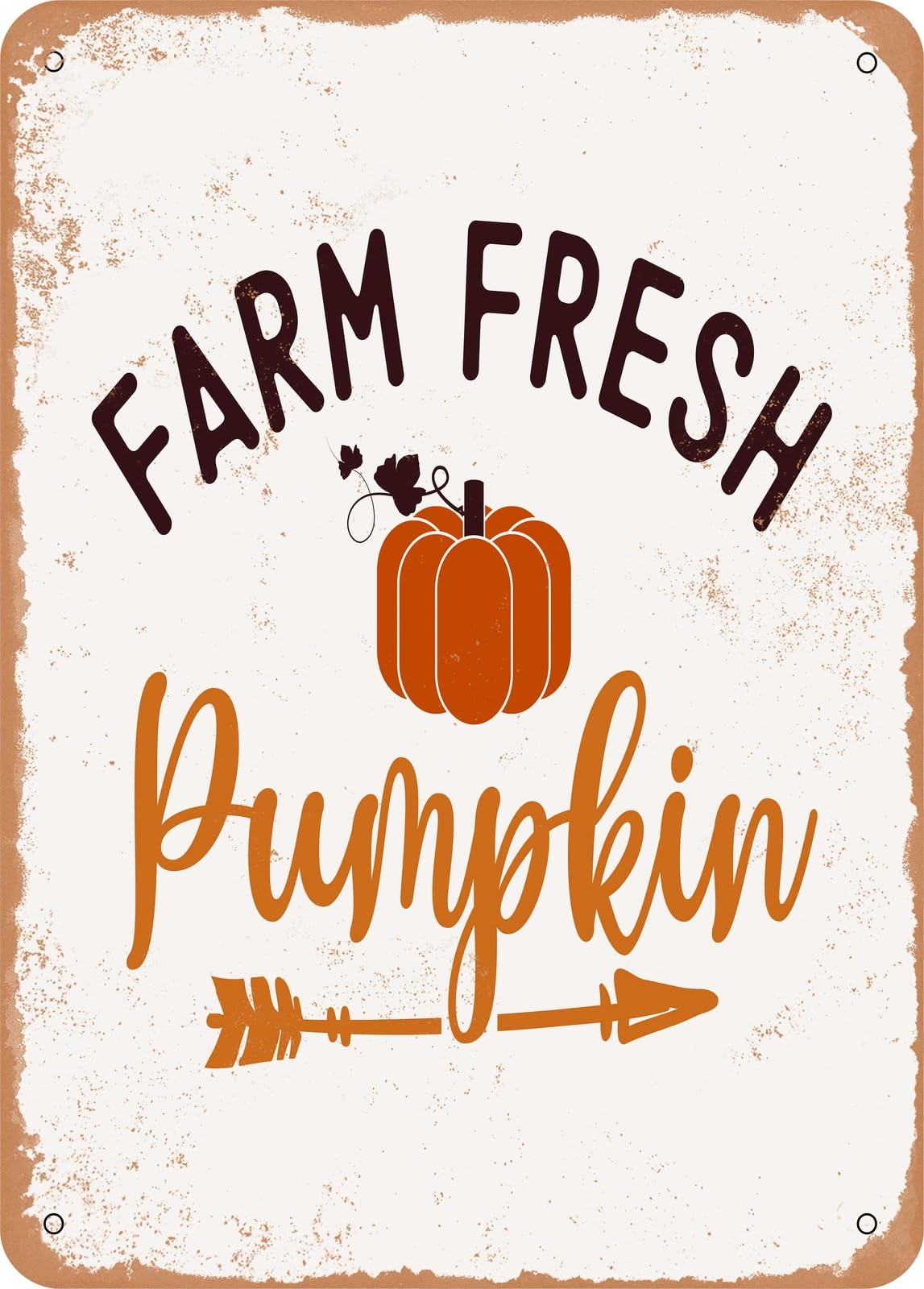 Miaomansenstore Metal Sign - Farm Fresh Pumpkin - Vintage Look Home Decor