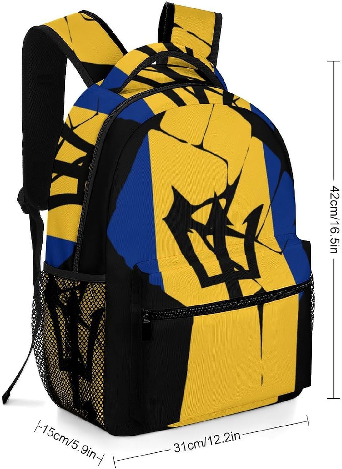 Barbados Barbadians Fist Unisex Backpack Casual Daypacks Lightweight Shoulders Bag for Camping Hiking Travel
