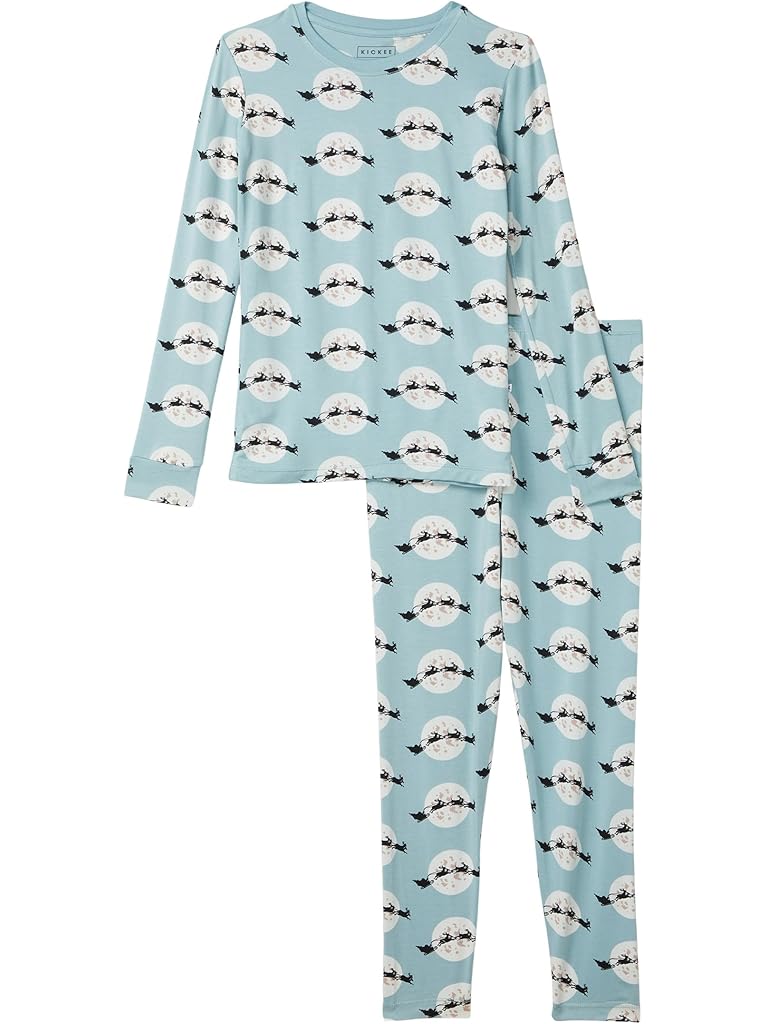 Blue Kickee Pants Print Long Sleeve Pajama Set (Big Kids)