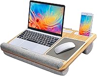 HUANUO Lap Desk for 17" Laptops - Built-in Mouse Pad, Wrist Rest, Tablet Phone Holder - Portable Cushioned Laptop Stand