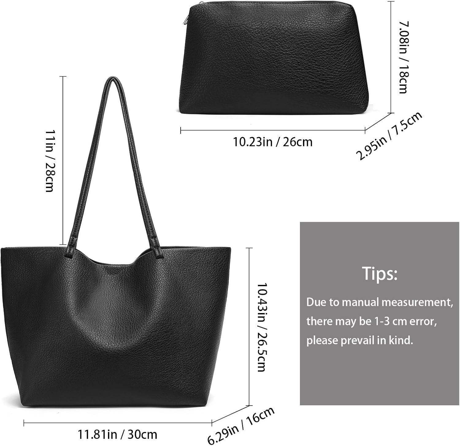 SENDEFN Leather Tote Bag for Women Work Shoulder Bag Large Top Handle Handbags and Ladies Travel Purse with Zipper Pocket - Image 4