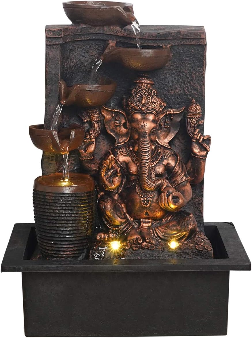 Chronikle Polyfiber Water Fountain (9 x 12.20 x 15.74 inch, Multicolour)
