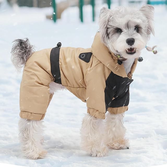 Foto 3 de 7 de UOSIA Abrigos De Invierno para Perros Pequeños Y Medianos con 4 Patas, Mangas Largas Y Cordón Ajustable