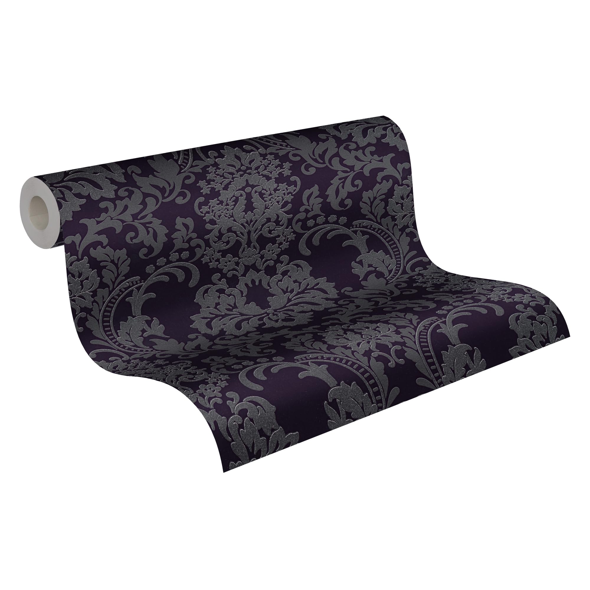 As Creation Bricoflor Damask Wallpaper Black Baroque Wallpaper Victorian Wallpaper With Floral Patterns For Bedrooms 10.05 X 0.53 M from B&Q