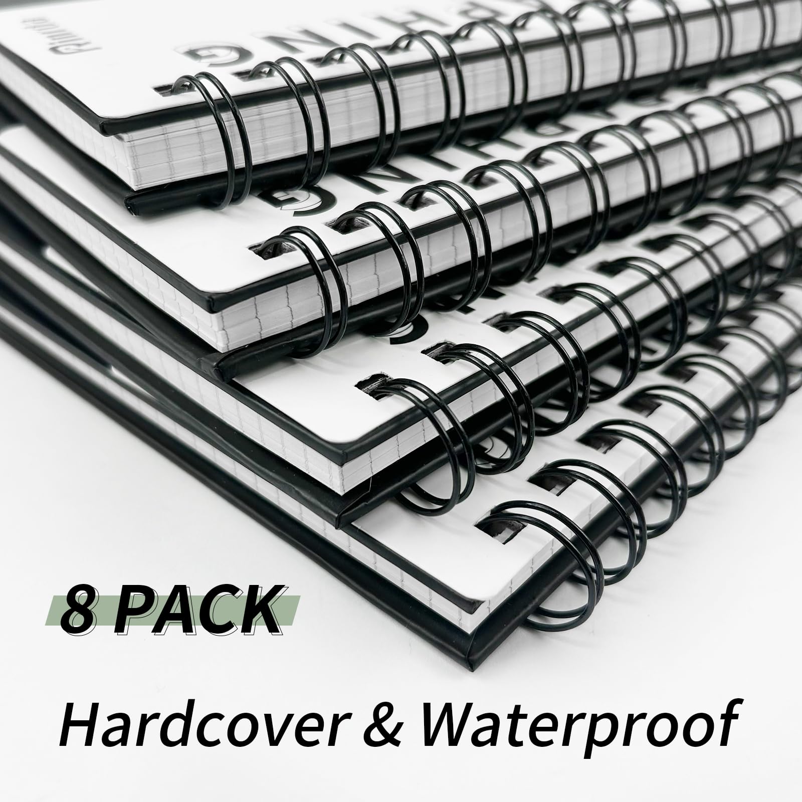 Cuaderno de papel gráfico en espiral de 8.5 x 11 pulgadas, paquete de 8 cuadernos de papel cuadriculado, cuaderno gráfico de ingeniería, cuaderno de ingeniería, cuaderno de 120 páginas, papel