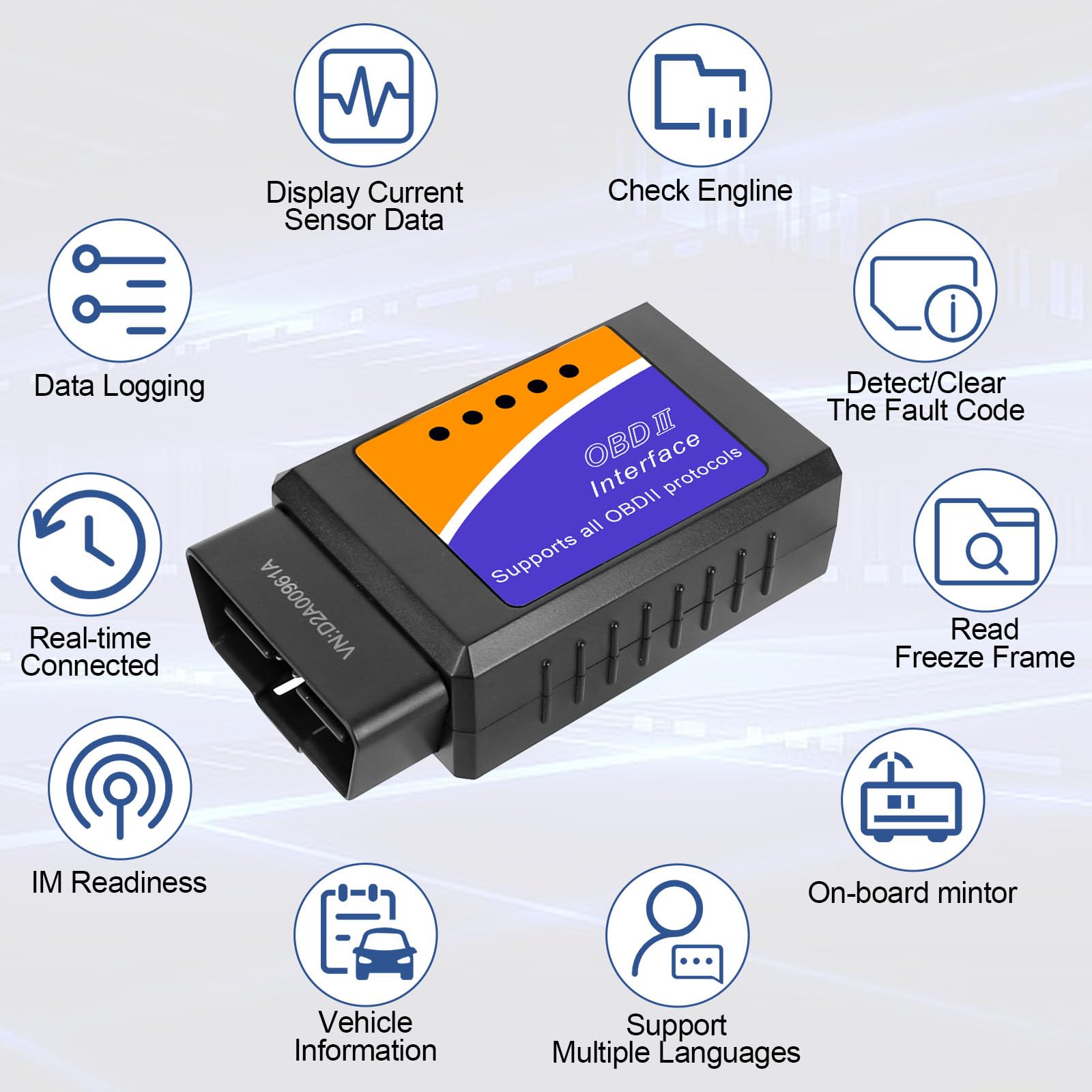 Urządzenie diagnostyczne OBD 2, adapter samochodowy, WiFi, urządzenie diagnostyczne OBD, kompatybilne z iOS, iPhone, iPad i Android, adapter Bluetooth OBD 2, OBD 2, urządzenie diagnostyczne do