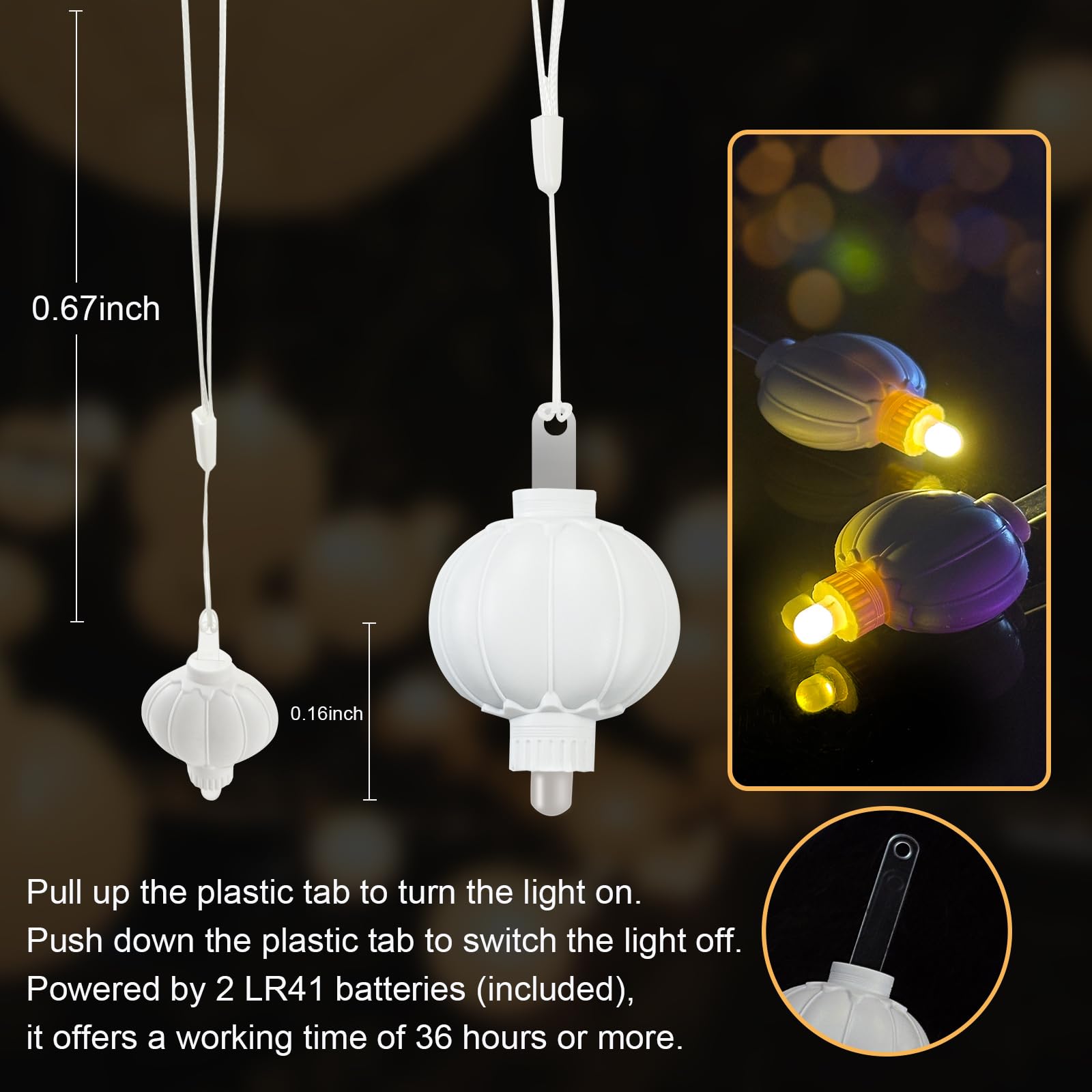 Paquete de 24 mini linternas LED – Luces pequeñas que funcionan con pilas para linternas de papel, perfectas para fiestas, cumpleaños, bodas, Halloween, decoraciones de Navidad (blanco cálido)