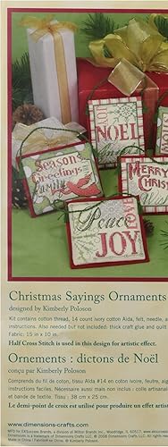 Vista 9 de Dimensions Kit de adornos de Navidad de punto de cruz contado, 6 piezas