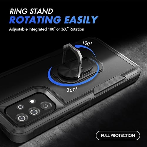 Miniatura 3 de Funda para Samsung Galaxy A53 5G, probada en caídas de grado militar, funda de protección contra caídas a prueba de golpes con soporte de anillo