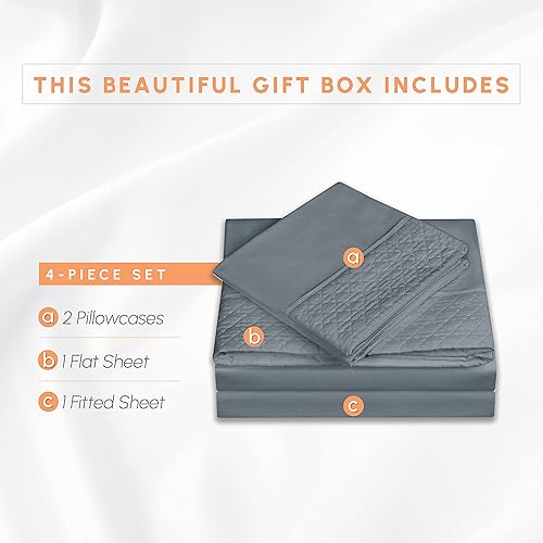 Miniatura 3 de Elegant Comfort Lujoso juego de sábanas acolchadas de 4 piezas, caja de regalo, calidad egipcia de 1500 hilos, suave, resistente a las arrugas,