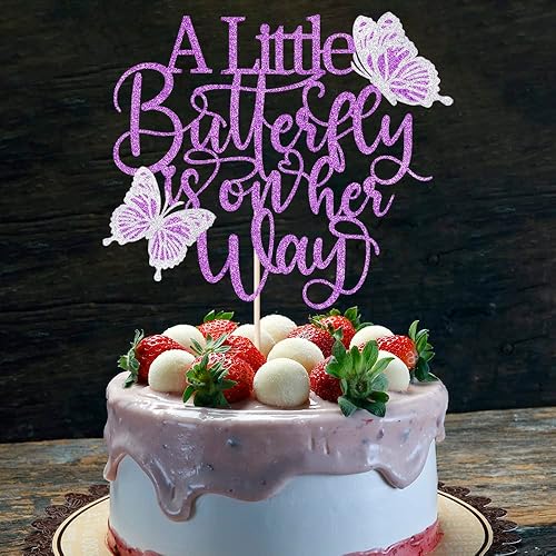 Miniatura 4 de AROKIPPRY Decoración para tartas con temática de mariposa, ideal para baby shower, bienvenida al bebé, suministros de decoración de fiesta de