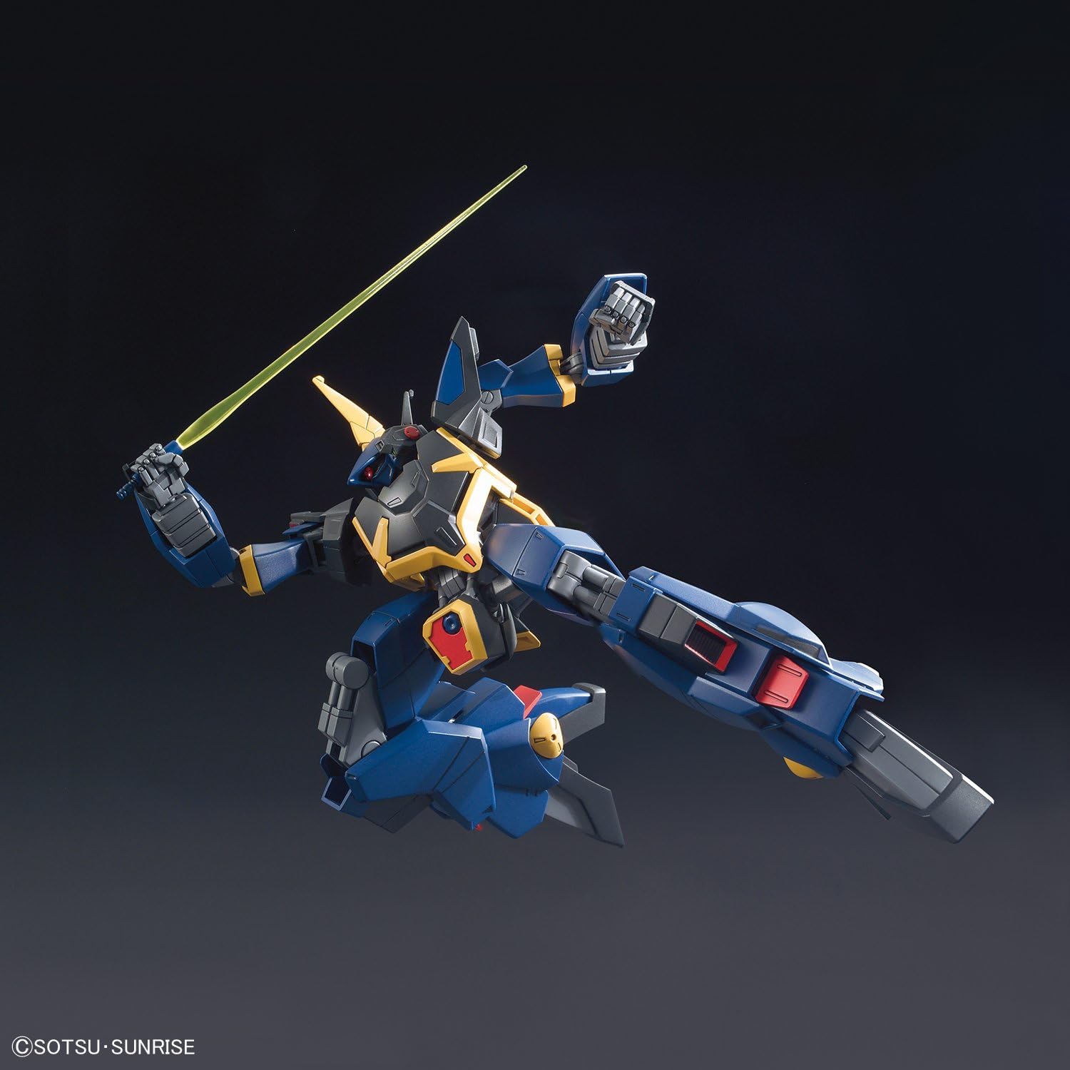 Barzam Z Gundam model kit in an action pose, holding a beam saber.