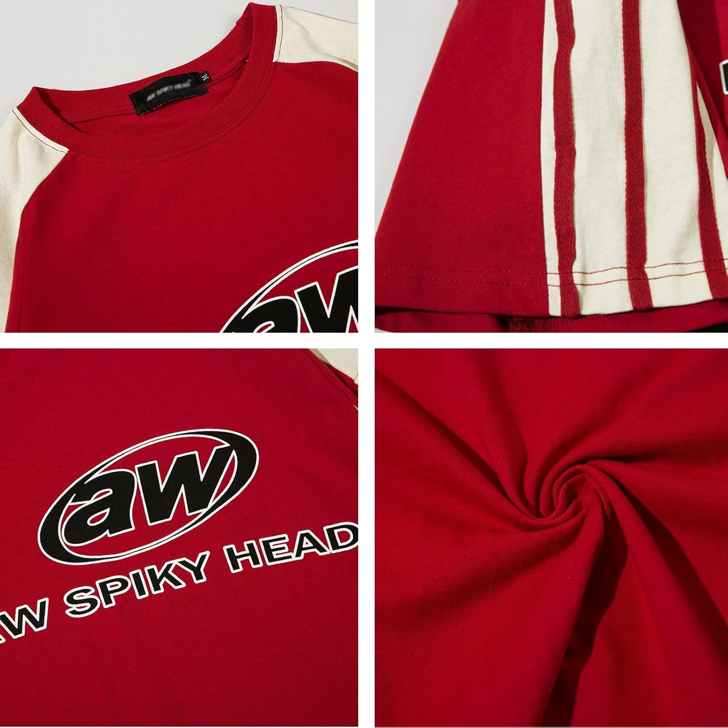 Mens Oversize Graphic Raglan T Shirt Vintage Letter Print Speedway Racing Tees Casual Unisex Streetwear Tops - Image 6