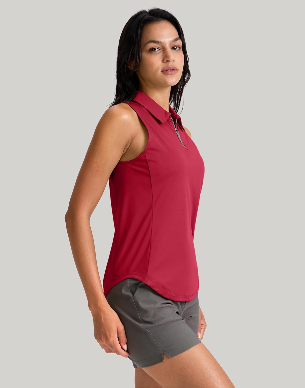G Gradual Womens Golf Shirt Sleeveless Zip Up Polo Shirts for Women Collared Lightweight Tennis Athletic Tank Top
