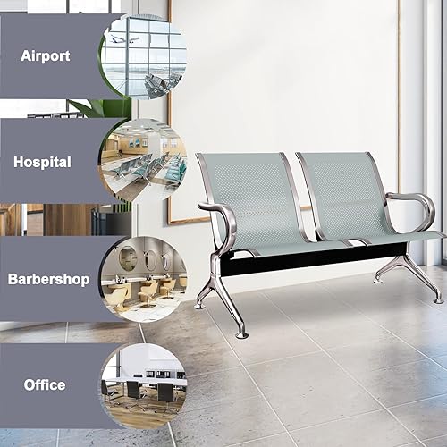 Miniatura 8 de Kinbor Sillas de espera para el aeropuerto, sillas de sala de espera, muebles, banco de espera, sillas de recepción con brazos