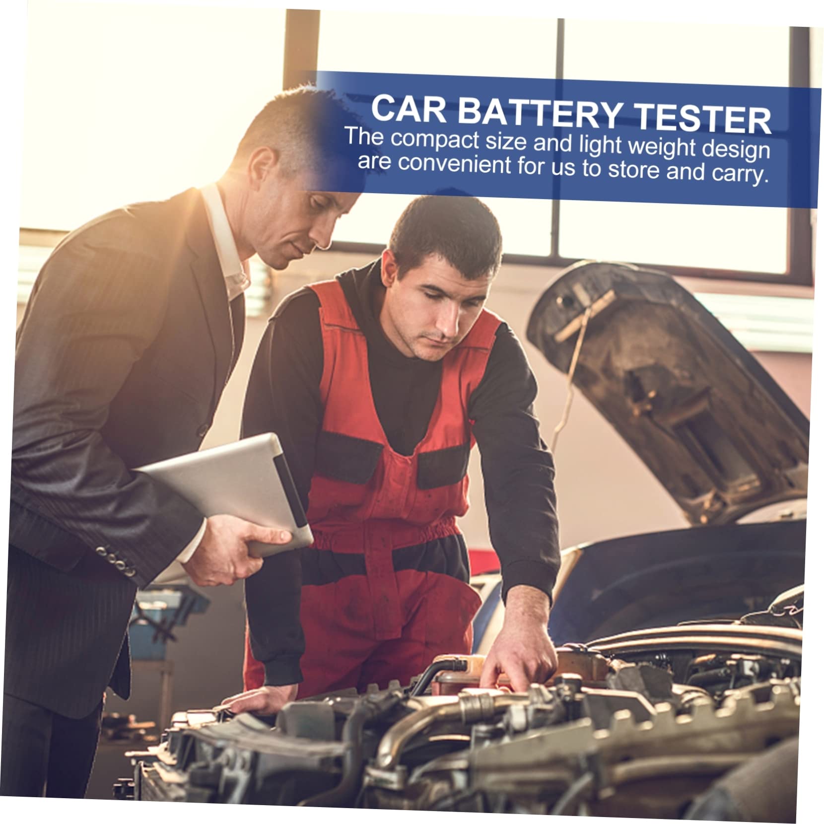 Comprobador de Batería de Coche 12v de Plástico Pantalla Clara | 9 Idiomas Seleccionables, para Batería de Coche, Uso en Suministro de Coche, Analizador Automático
