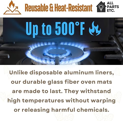 Miniatura 6 de ALL PARTS ETC. Forros de horno para la parte inferior del horno, revestimiento de horno antiadherente grande para cocinar y hornear, reutilizable,