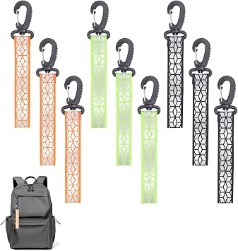 9Pcs Reflective Pendants, Safety Reflective Keychain Pendant, Reflector Pendant Reflective Tags Reflective Key Fob for Backpack for Clothes Cycling Walking Running
