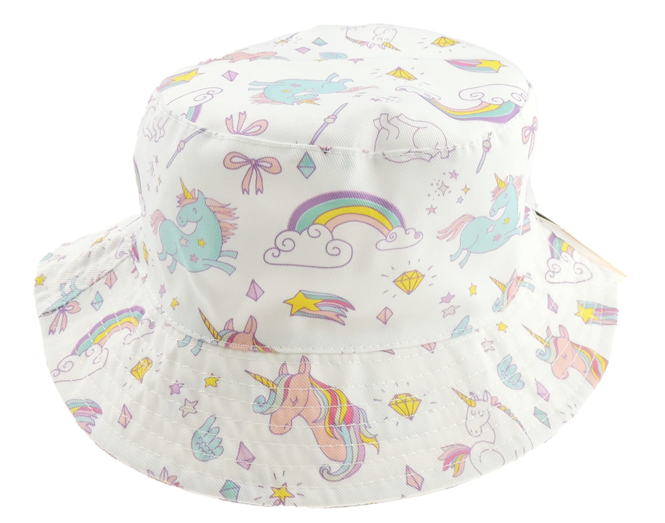 Glamour GirlzCute Baby Girls Babies Infant Toddler Childrens Cotton Sun Hat Beach Bonnet Fisherman Protection Boonie Bush Bucket Beanie Cloche Cap 9 12 15 18 24 Pink Unicorns Rainbows