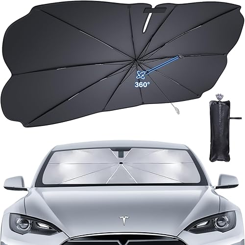 Miniatura 8 de Parasol para parabrisas de automóvil para Tesla modelo 3Y, material de aislamiento a nanoescala mejorado 2023 protege el automóvil de los daños de