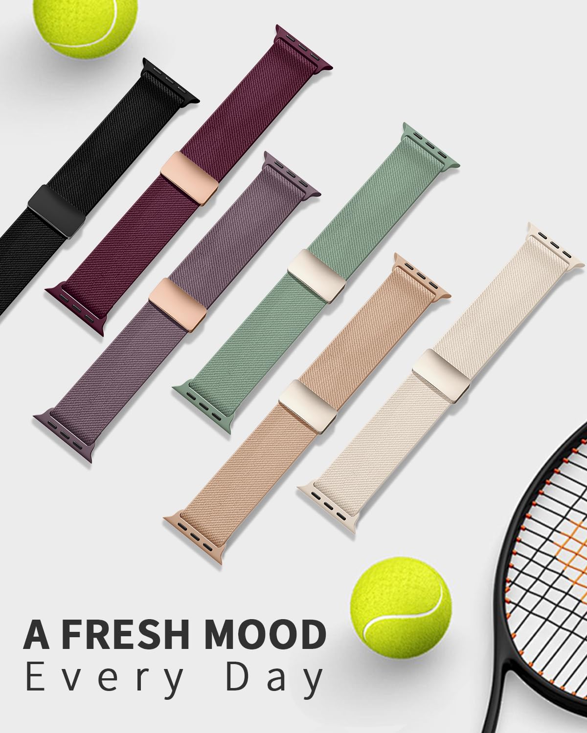 Higgs Nylon Cinturini Compatibile con Cinturino Apple Watch 44mm 45/46mm 49mm 40mm 38/41mm 42mm, Elastico e Impermeabile con Chiusura Magnetica Adatto a Serie 11 10 9 8 7 6 5 Se