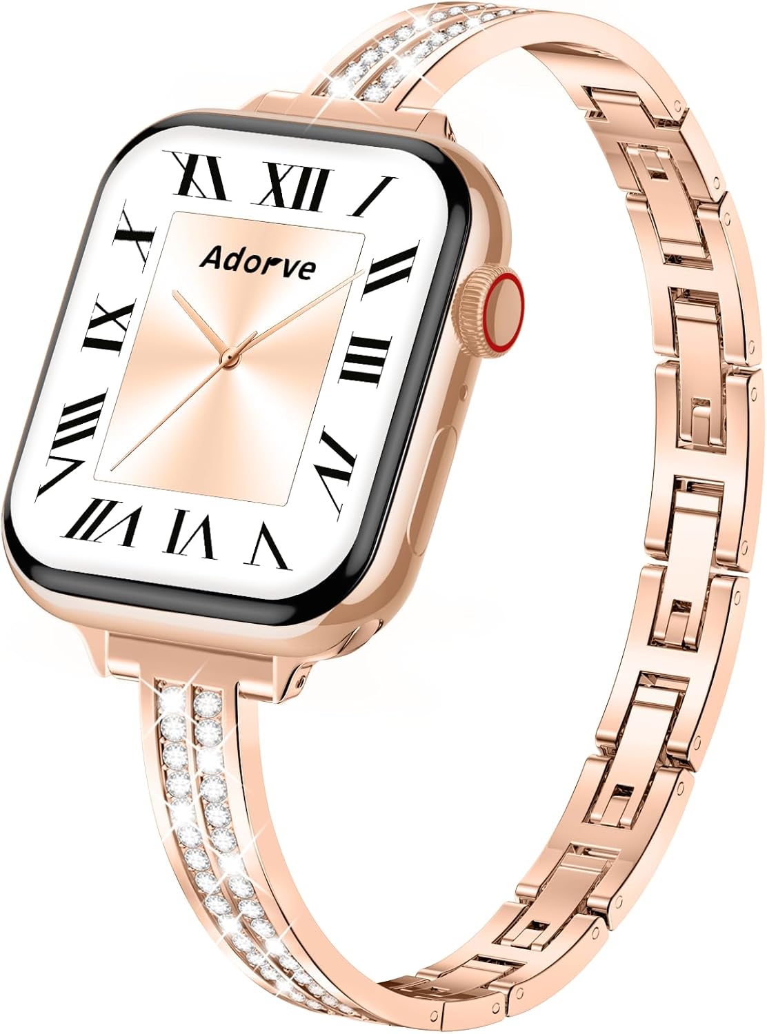 Adorve Slim Gold Bands Compatible with Apple Watch Bands for Women 38mm 40mm 41mm 42mm 44mm 45mm 46mm, Cute Dressy Thin Bracelet Stainless Steel Metal Strap for iWatch Bands Series 11 10 9 8 7 6 5 4 3 SE