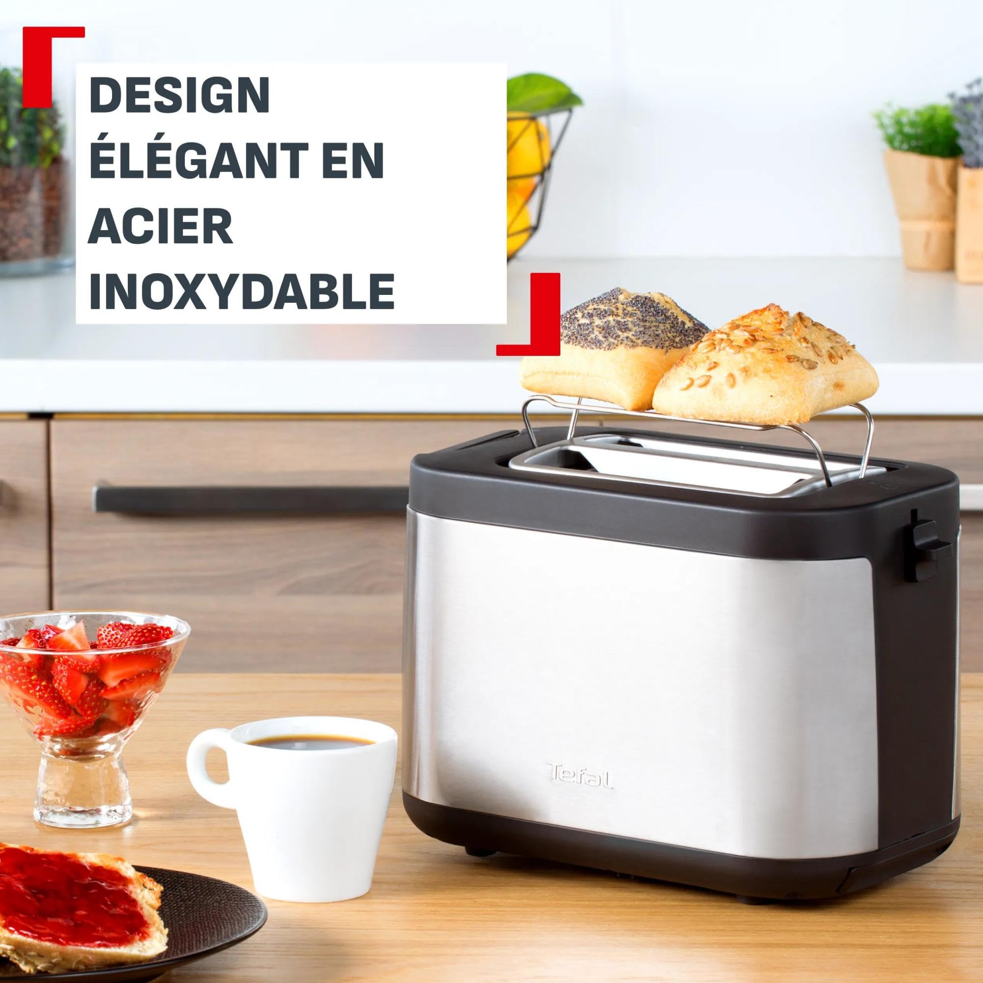 Tefal - Grille-pain Element 2 fentes Acier inoxydable