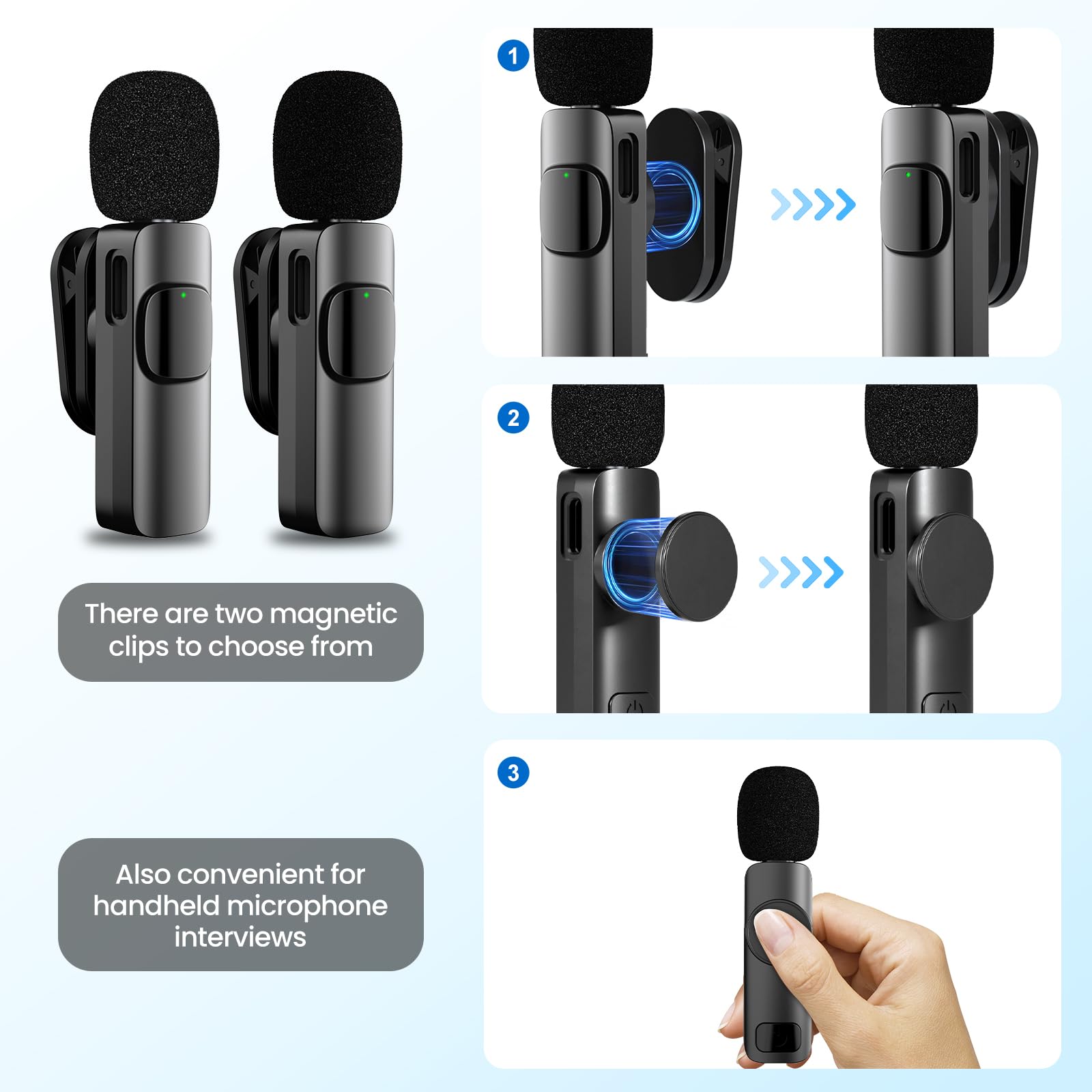 Micro Cravate USB C Sans Fil Pour IPhone 15/16 & Android - Mini Micro Réduction Bruit Vlogging