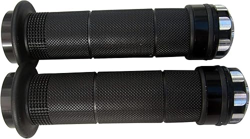 Miniatura 2 de Puños para manillar de motocicleta de 0.866 in con tapa negra CNC para 2006 Suzuki Vstrom 650 DL650