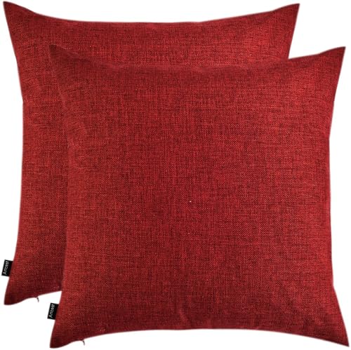 Artcest Juego de 2 fundas de almohada decorativas de lino para cama, para sofá, duradera, moderna, elegante, cómoda funda de cojín para sofá, 16 x