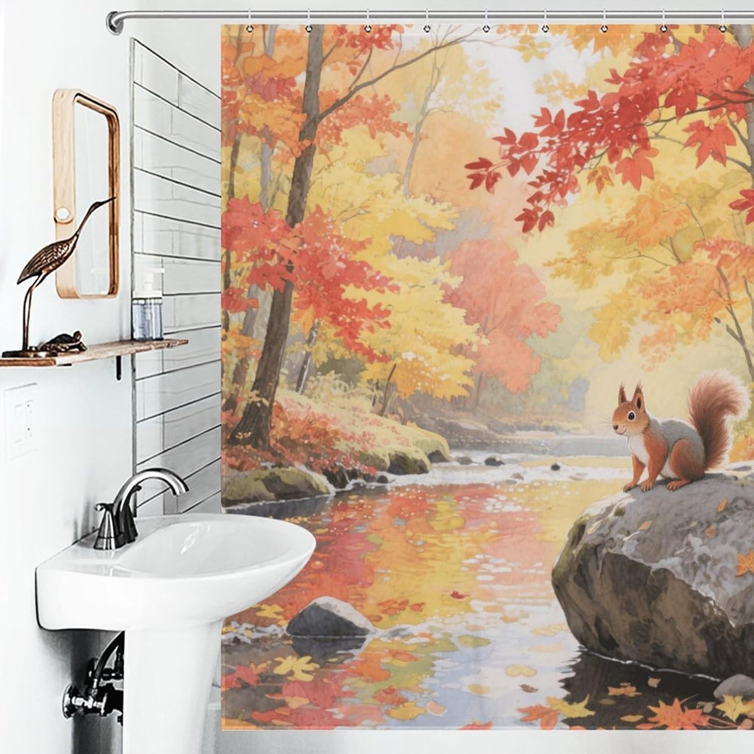 Shower Curtains Fabric Shower Curtain Liner Liner Showers Curtain A Maple Forest in Autumn Showers Curtin Opaque for Privacy Protection Water Splash Protection High Aesthetics