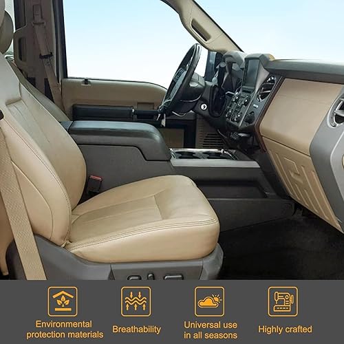 Miniatura 4 de Priprilod Funda de asiento de repuesto para parte inferior del lado del conductor, de piel perforada, compatible con Ford F250, F350, F450, F550,