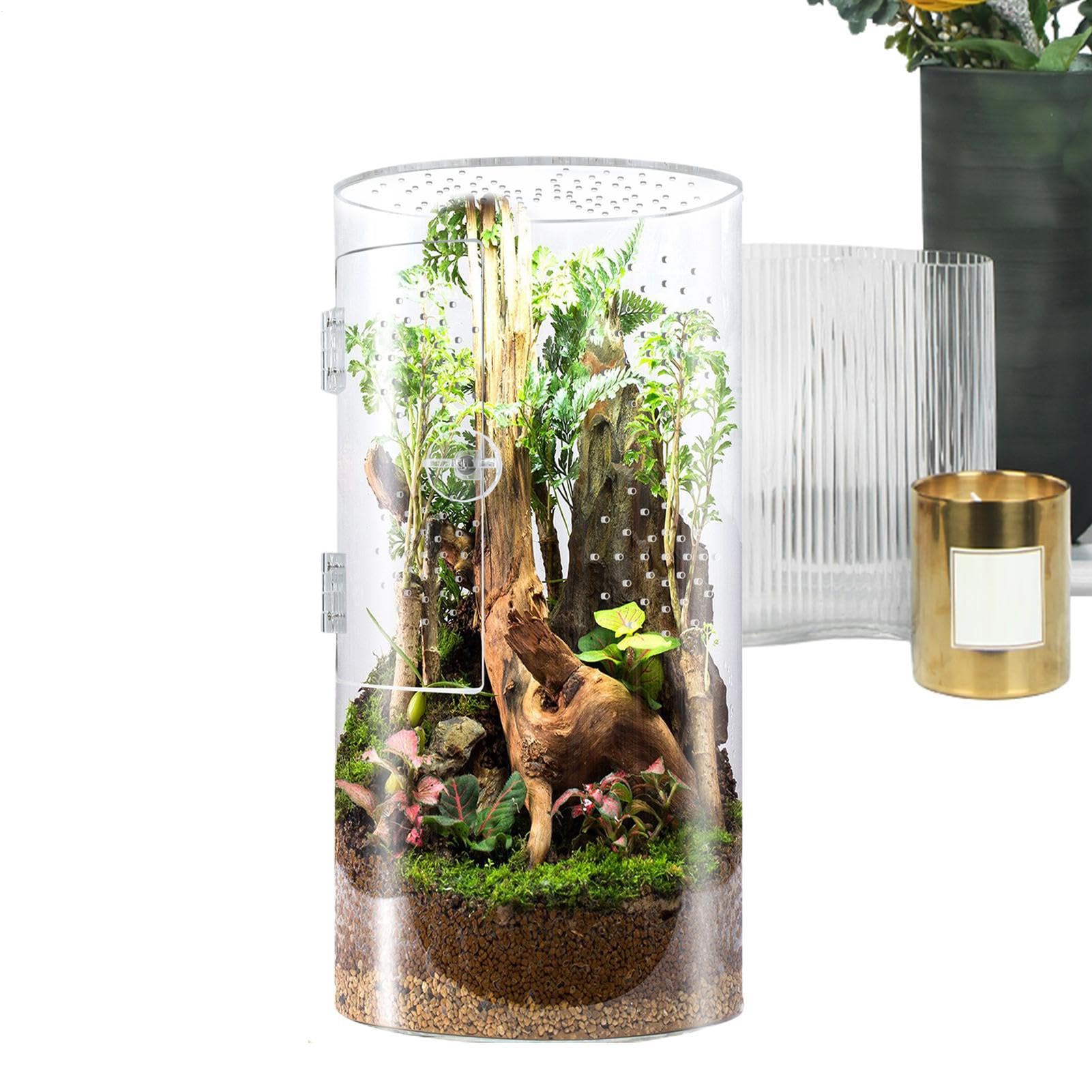 Alloggiamento per saltare – gabbia verticale trasparente per habitat, compatta per animali domestici esotici | Custodia impermeabile per rettili con porta di apertura anteriore, scatola per terrario