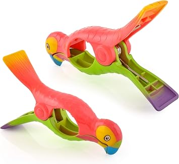 O2COOL BocaClips Beach Towel Holders Pool & Patio Clips Psrrot 2pk