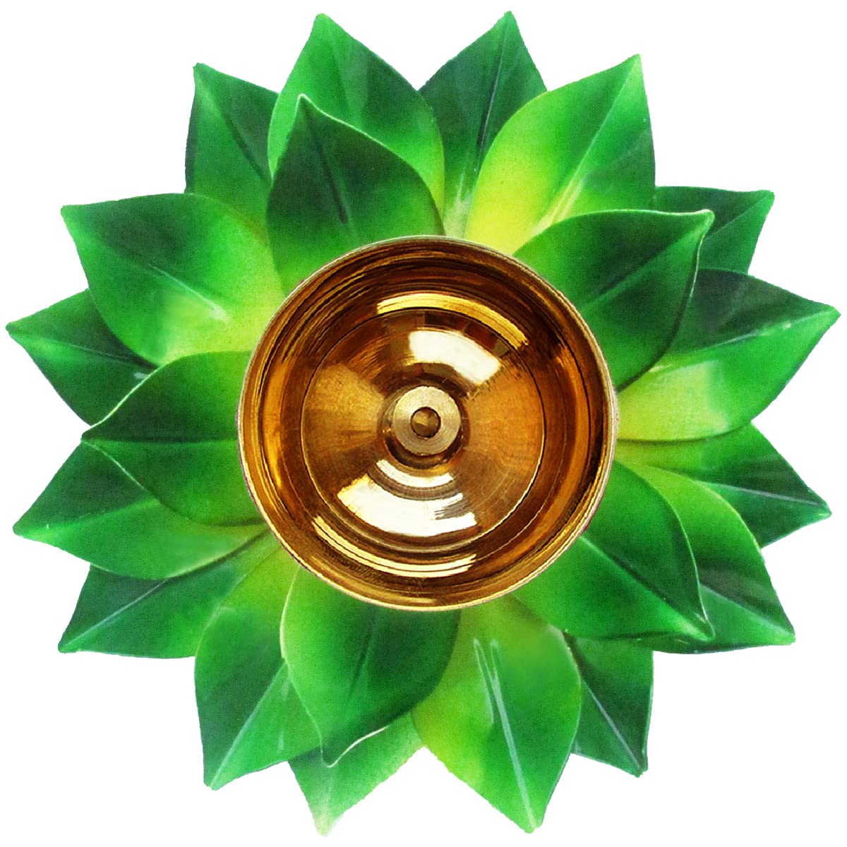 DEWA Lotus Design Brass Diya | Lotus Shaped Brass Deepak | 6 inches (Green & Yellow, Set of 1) (B09GTTNBWP) Amazon Price History, Amazon Price Tracker