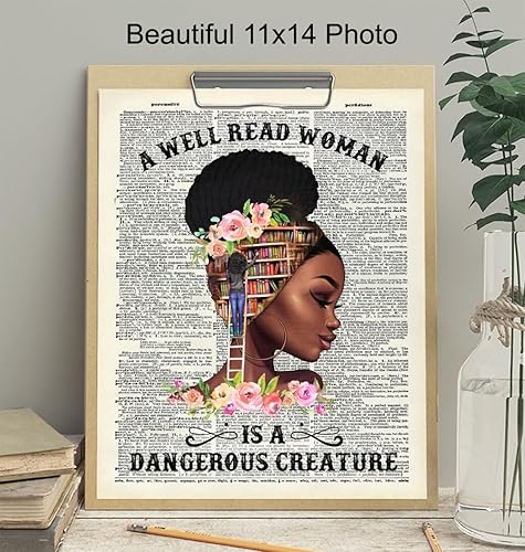 Miniatura 4 de Empowered Black Women Poster LARGE 11x14 - Classroom Decor - Motivational Wall Art - Never Underestimate the Power of a Girl With a Book - African