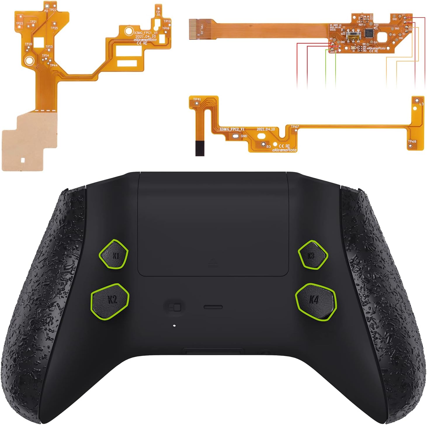 eXtremeRate Hope Programable Remap Kit for Xbox Series X/S Controller, Upgrade Boards & Redesigned Back Shell & Side Rails & Back Buttons for Xbox Core Controller - Textured Black