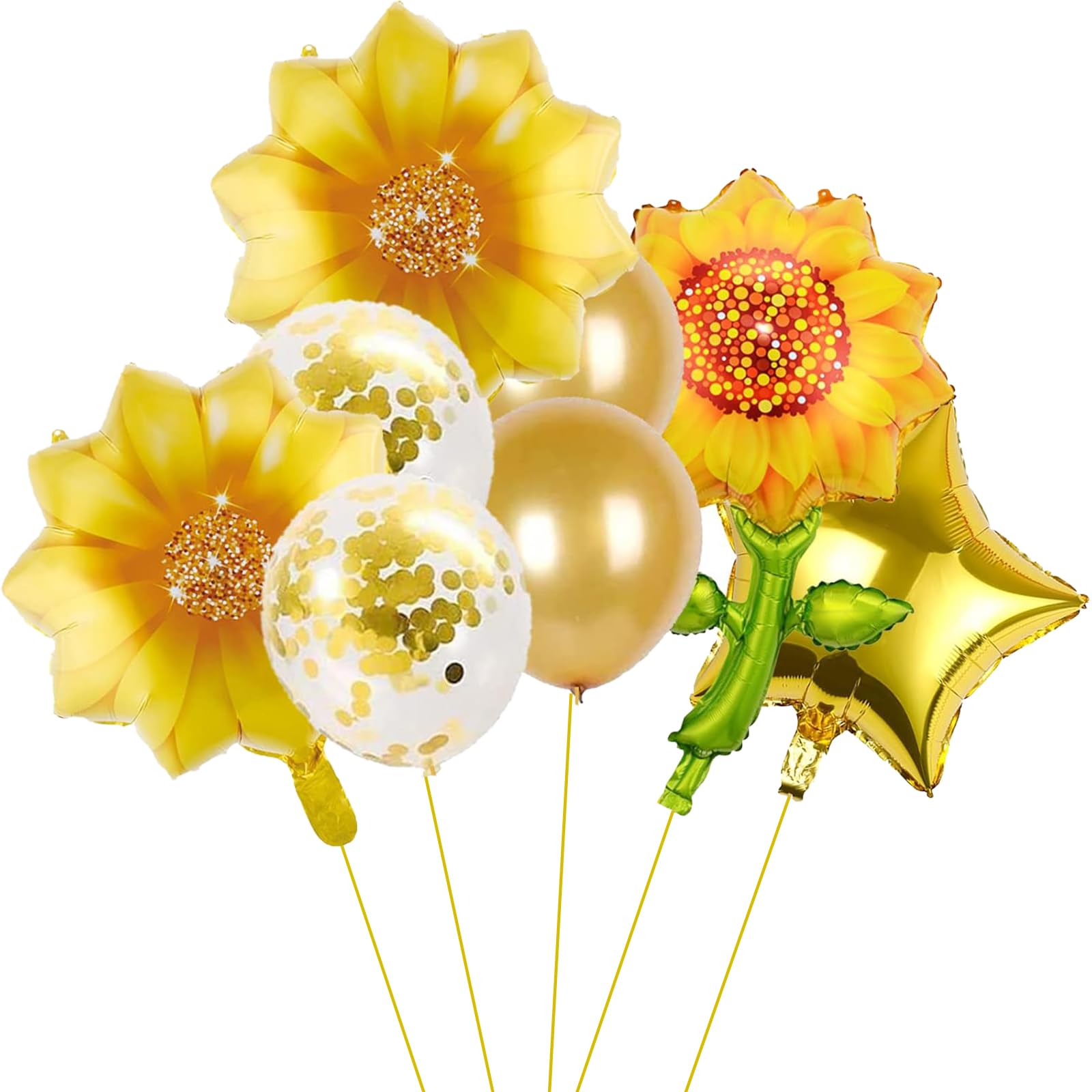 Balony urodzinowe z żółtym słonecznikiem, folia aluminiowa, balony mylarowe w kształcie słonecznika, na letnie słońce, urodziny, baby shower, dekoracje weselne