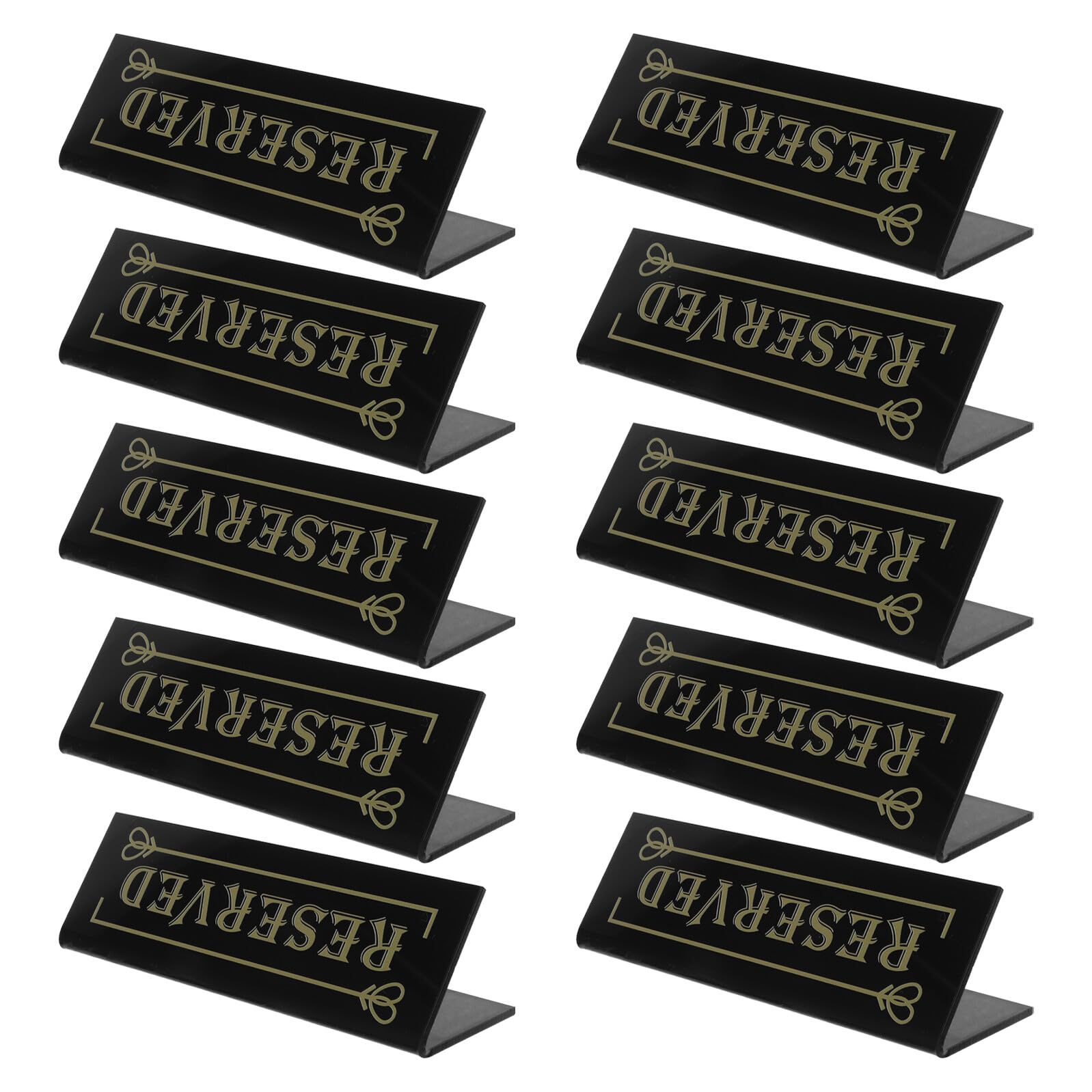 ifundom Acryl Tischschilder 10 Stück Schwarz Doppelseitig Reserviert Tischaufsteller für Hochzeit Restaurant Empfang Feierlichkeiten