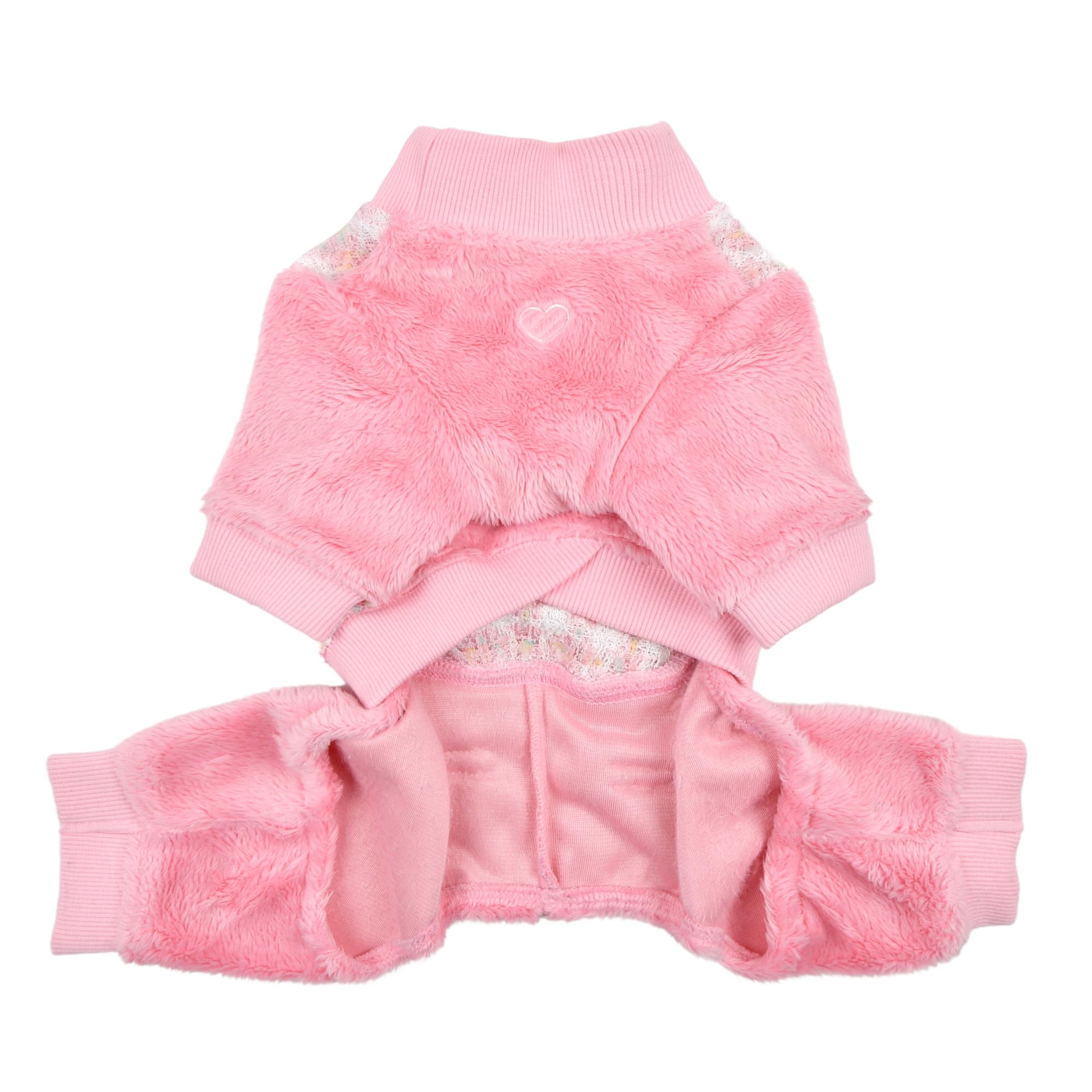 Pinkaholic New York Bristol Winter Jumpsuit Warm Cozy Fashionable for Small Dogs, Pink, Large