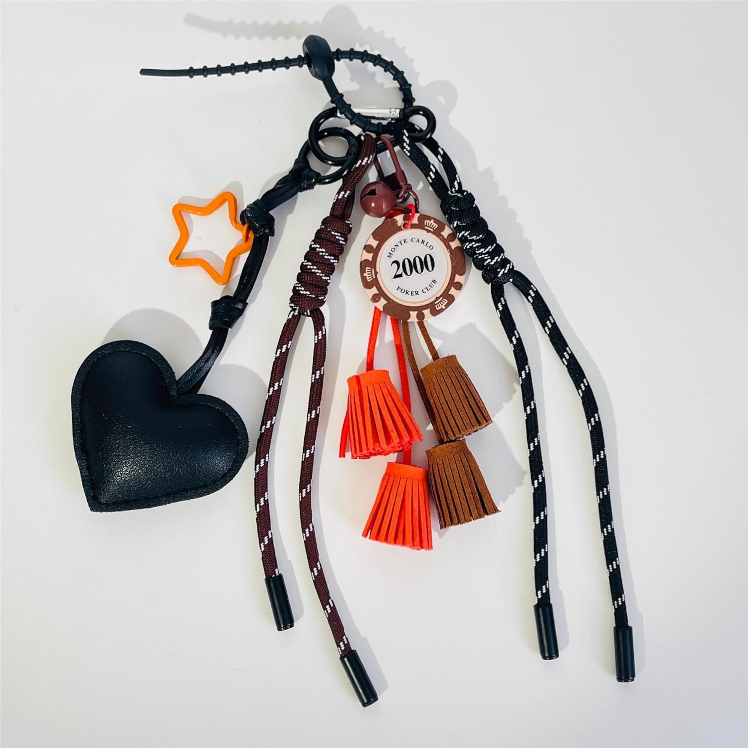 QTMY Cute Heart Tassel Braided Keychain Bag Charms for Handbag Purse Backpack Accessories Bogg Bag,389 - Image 8