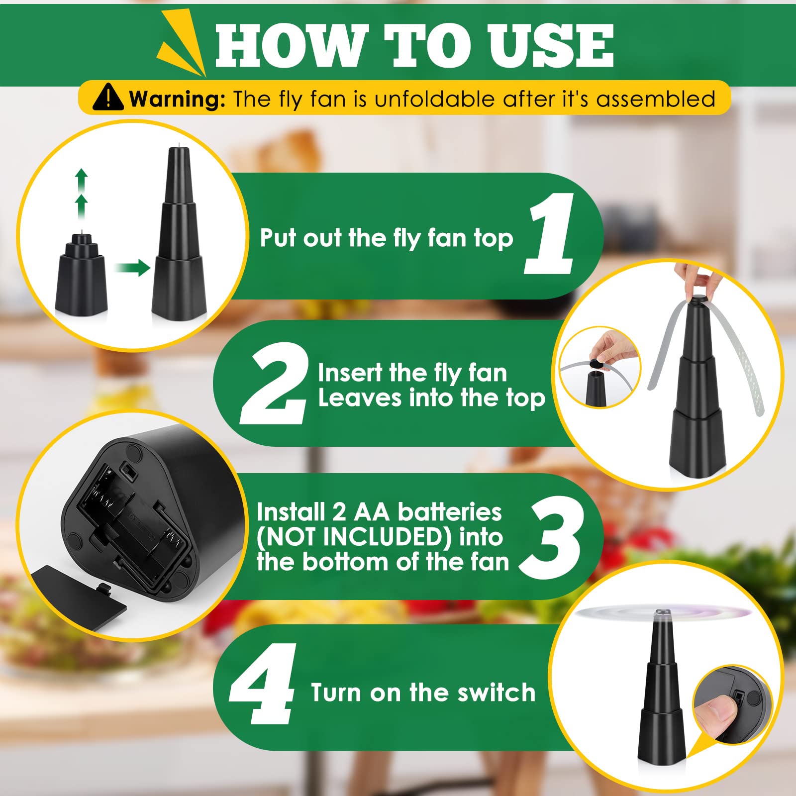 3 Ventilateur Anti Mouche, Electrique Chasse Mouche De Table