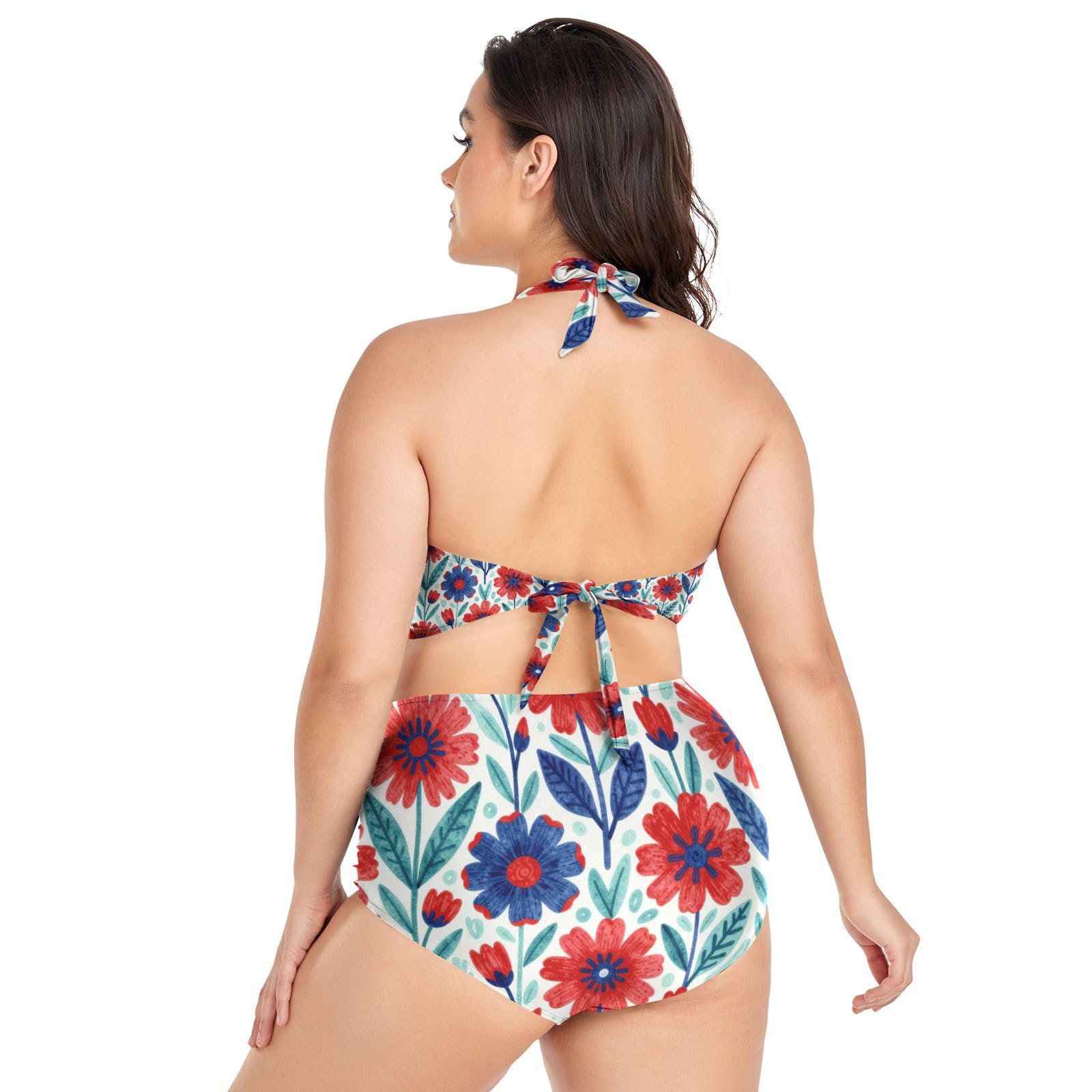FRODOTGV Curvy damskie dwuczęściowe zestawy kąpielowe L-4XL